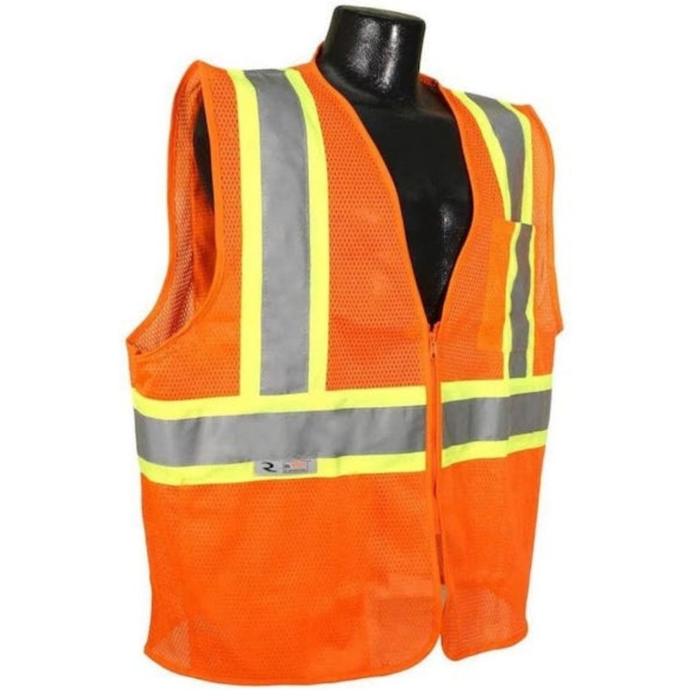 Radians Polyester Mesh Economy Class 2 High Visibility Zipper Closure, SZ Medium